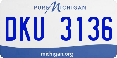 MI license plate DKU3136