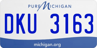 MI license plate DKU3163