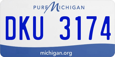 MI license plate DKU3174