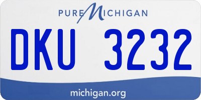 MI license plate DKU3232