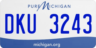 MI license plate DKU3243