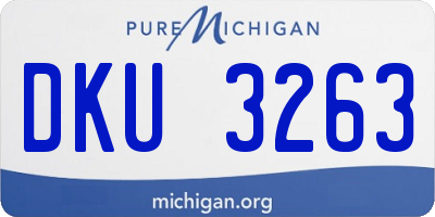 MI license plate DKU3263