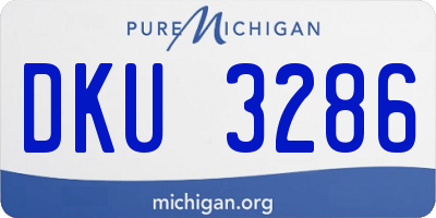 MI license plate DKU3286