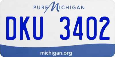 MI license plate DKU3402