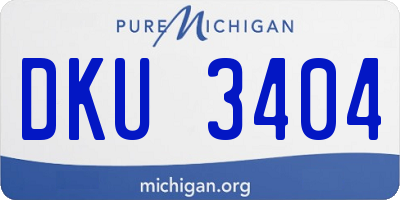 MI license plate DKU3404