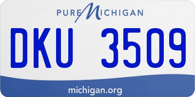 MI license plate DKU3509