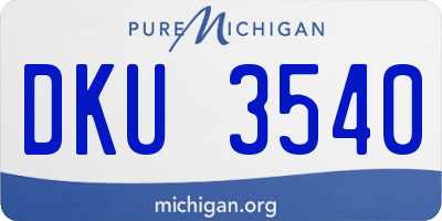 MI license plate DKU3540