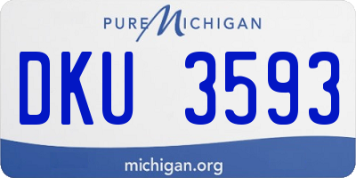 MI license plate DKU3593