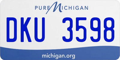 MI license plate DKU3598