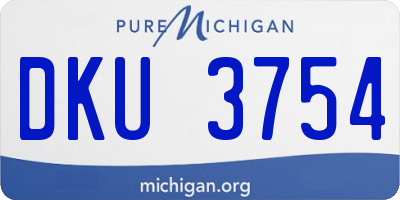 MI license plate DKU3754