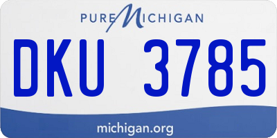 MI license plate DKU3785