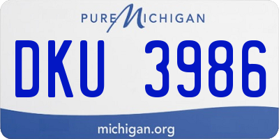 MI license plate DKU3986