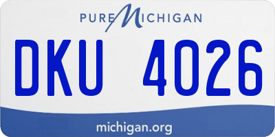MI license plate DKU4026