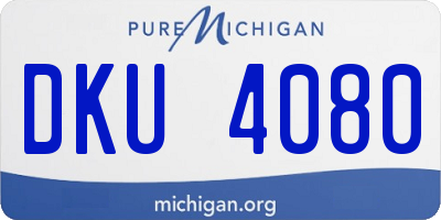 MI license plate DKU4080