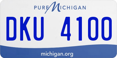 MI license plate DKU4100