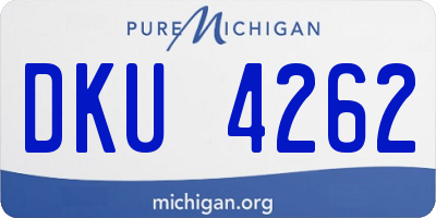 MI license plate DKU4262