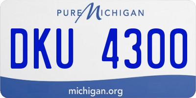 MI license plate DKU4300