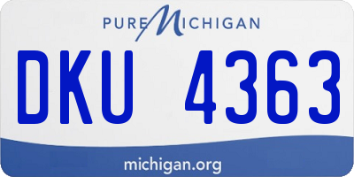 MI license plate DKU4363