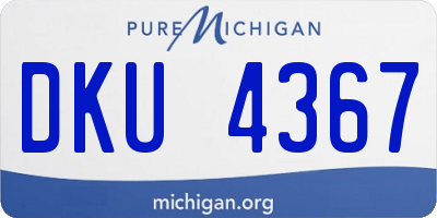 MI license plate DKU4367