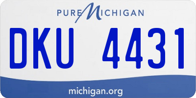 MI license plate DKU4431