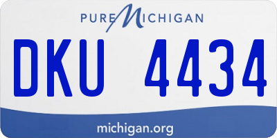 MI license plate DKU4434