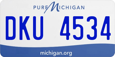 MI license plate DKU4534