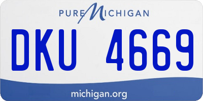 MI license plate DKU4669
