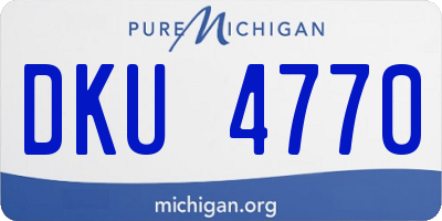 MI license plate DKU4770