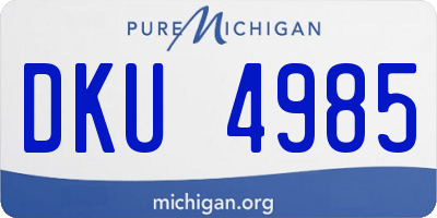 MI license plate DKU4985