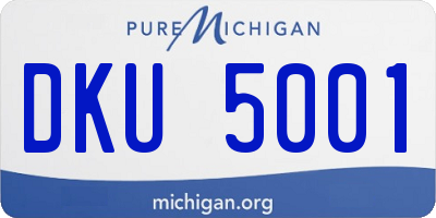 MI license plate DKU5001