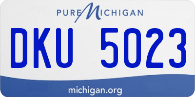 MI license plate DKU5023