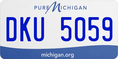 MI license plate DKU5059