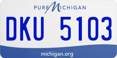 MI license plate DKU5103