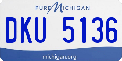 MI license plate DKU5136