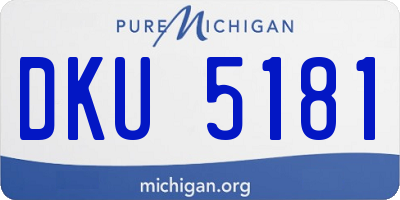 MI license plate DKU5181