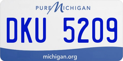 MI license plate DKU5209