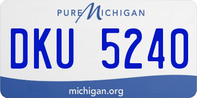 MI license plate DKU5240