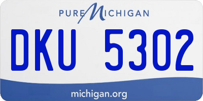 MI license plate DKU5302