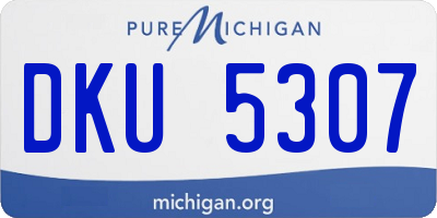 MI license plate DKU5307