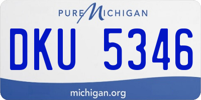 MI license plate DKU5346
