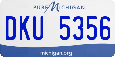 MI license plate DKU5356