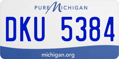 MI license plate DKU5384