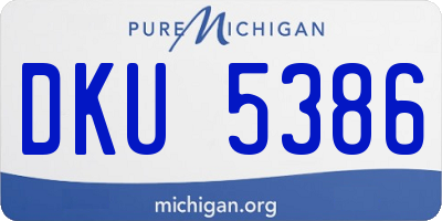 MI license plate DKU5386
