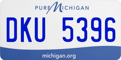 MI license plate DKU5396
