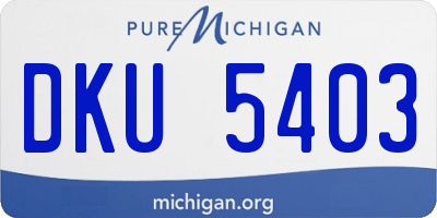 MI license plate DKU5403