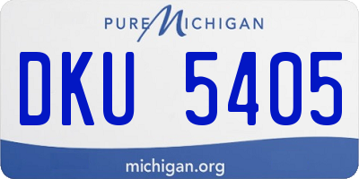 MI license plate DKU5405