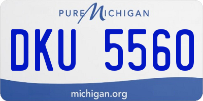 MI license plate DKU5560