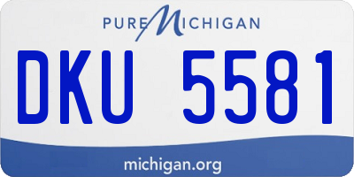 MI license plate DKU5581