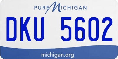 MI license plate DKU5602