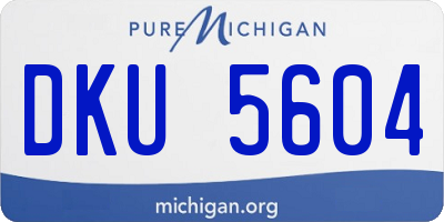 MI license plate DKU5604
